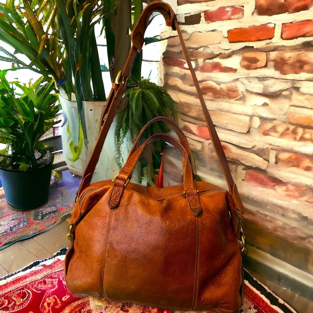 Madewell Kensington Satchel w/Shoulder/Crossbody Strap. Mahogany Calfskin,Brass